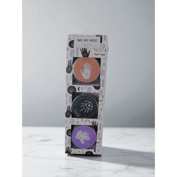You Are Magic Scented Candle Set 3 Tin Clarity Mystic Purpose Crystals Gift Deco - Picture 1 of 9
